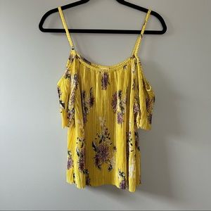 H.I.P. Off The Shoulder Yellow Floral Tee